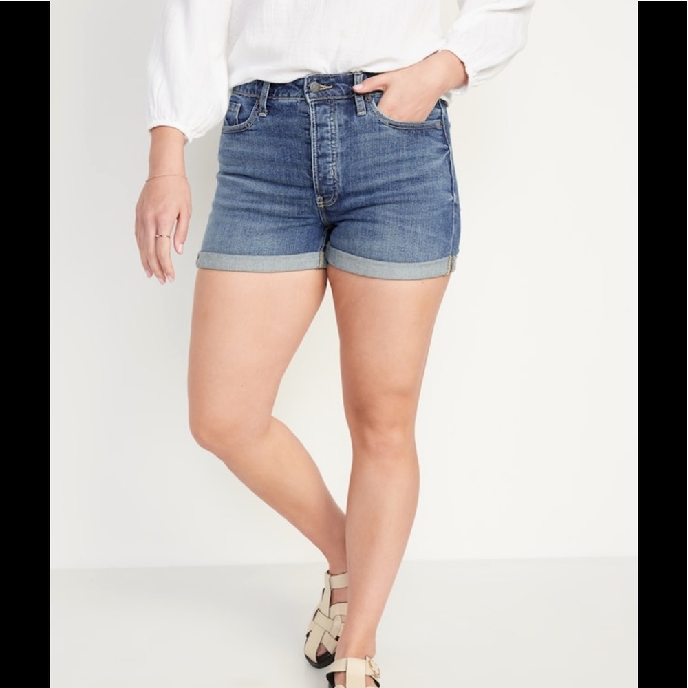 Old Navy High-Waisted Button-Fly O.G. Straight Jean Shorts for Women